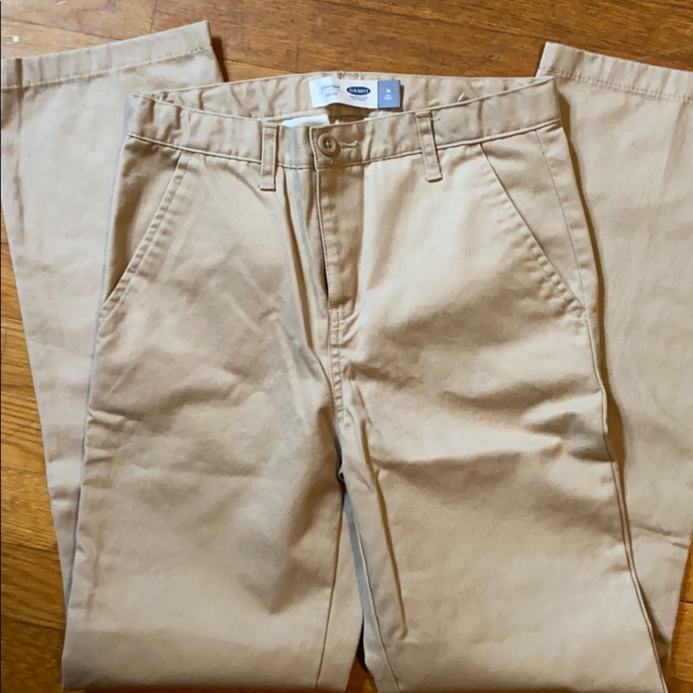 Old Navy Slim Fit Boys Beige Khakis, Size 14